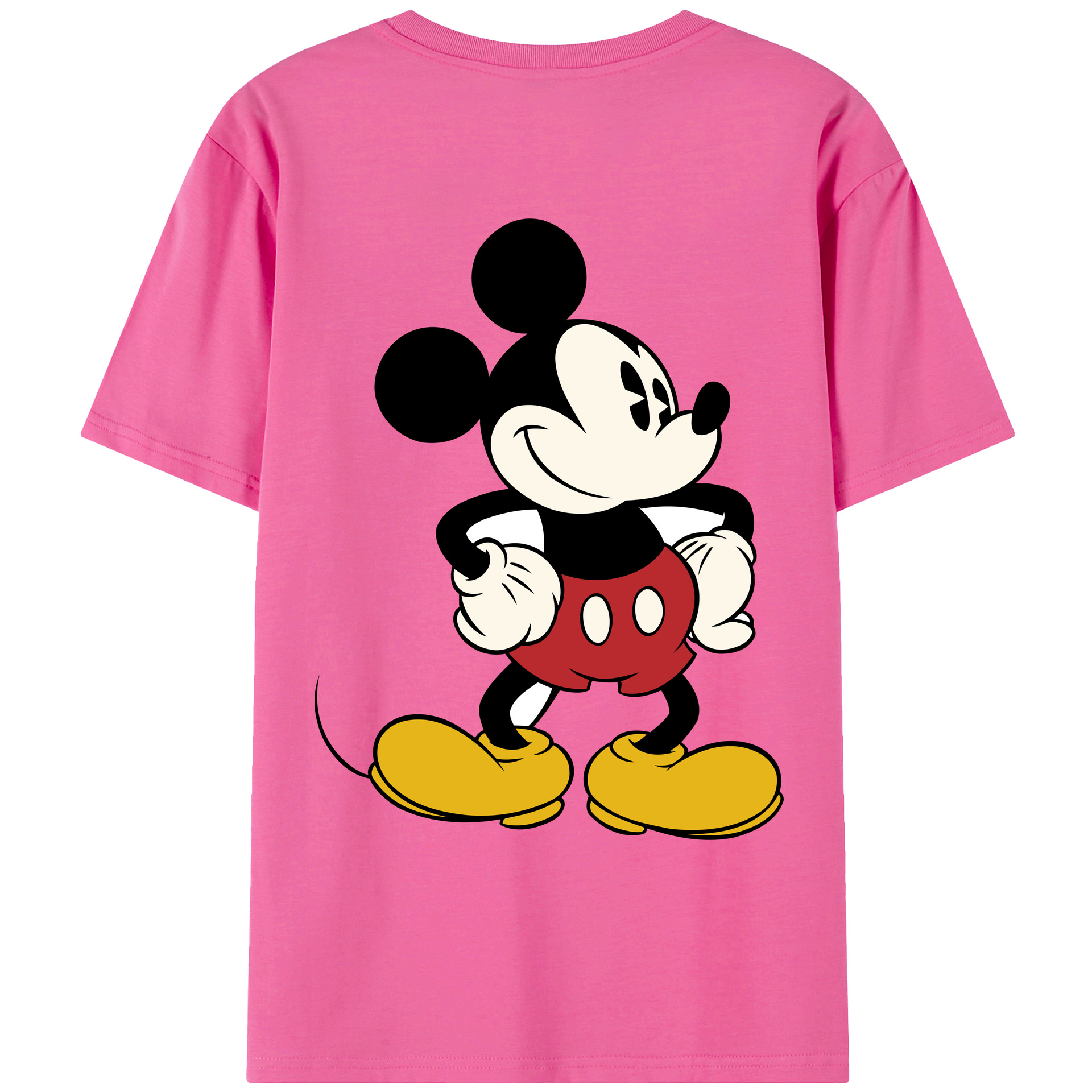 （画像用） ミッキーマウス Mickey Mouse レディース半袖Tシャツ(バックプリント)